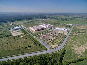 Luftbildaufnahme des Industrieparks „Maryino“