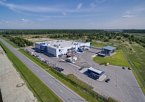 Вид на завод Teknos с Проезда № 2 индустриального парка Марьино 