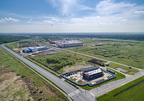 Вид на индустриальный парк Марьино со стороны улицы Новые заводы 